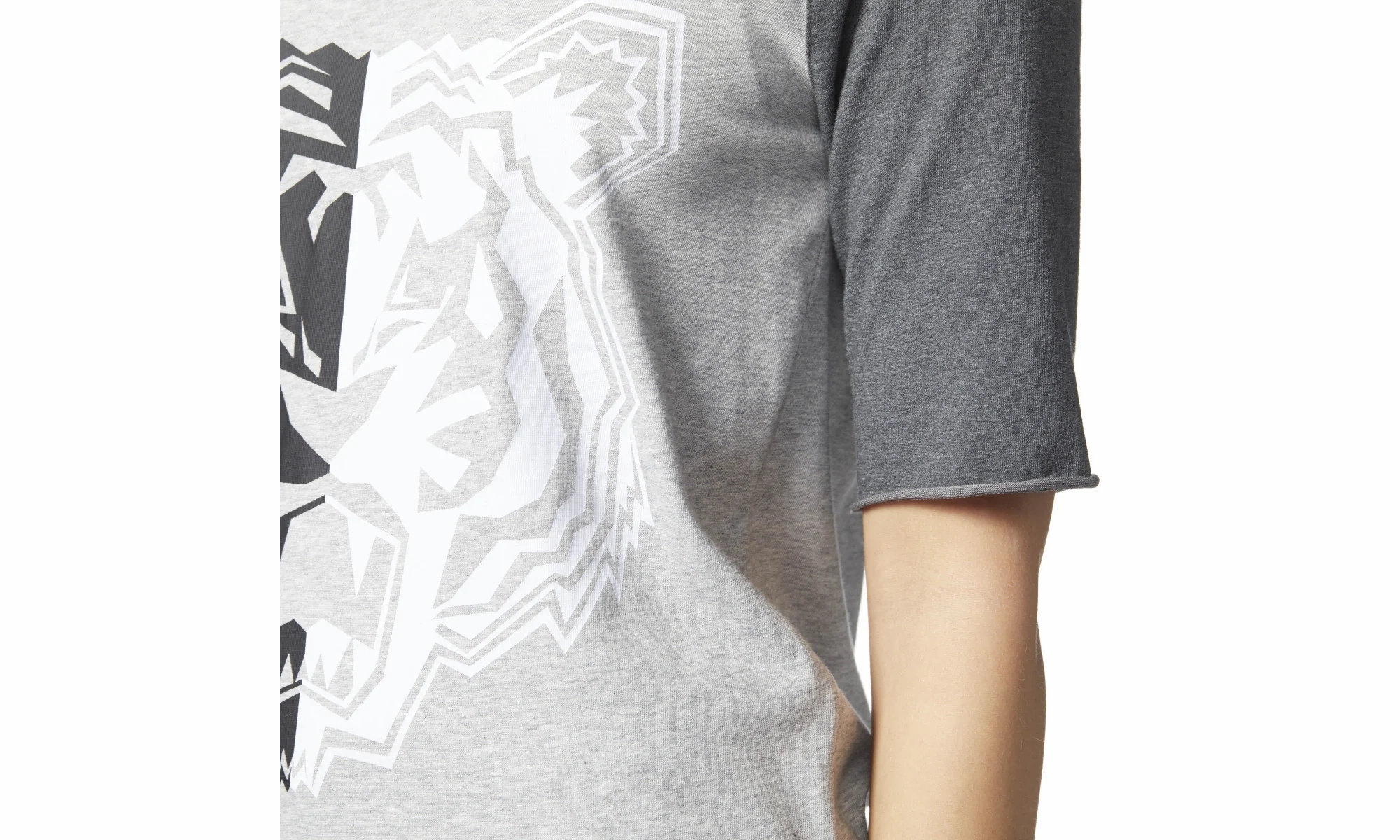 Tiger Mascot Athletic T-Shirt "Medium Grey Heather / Black" Clean Cut