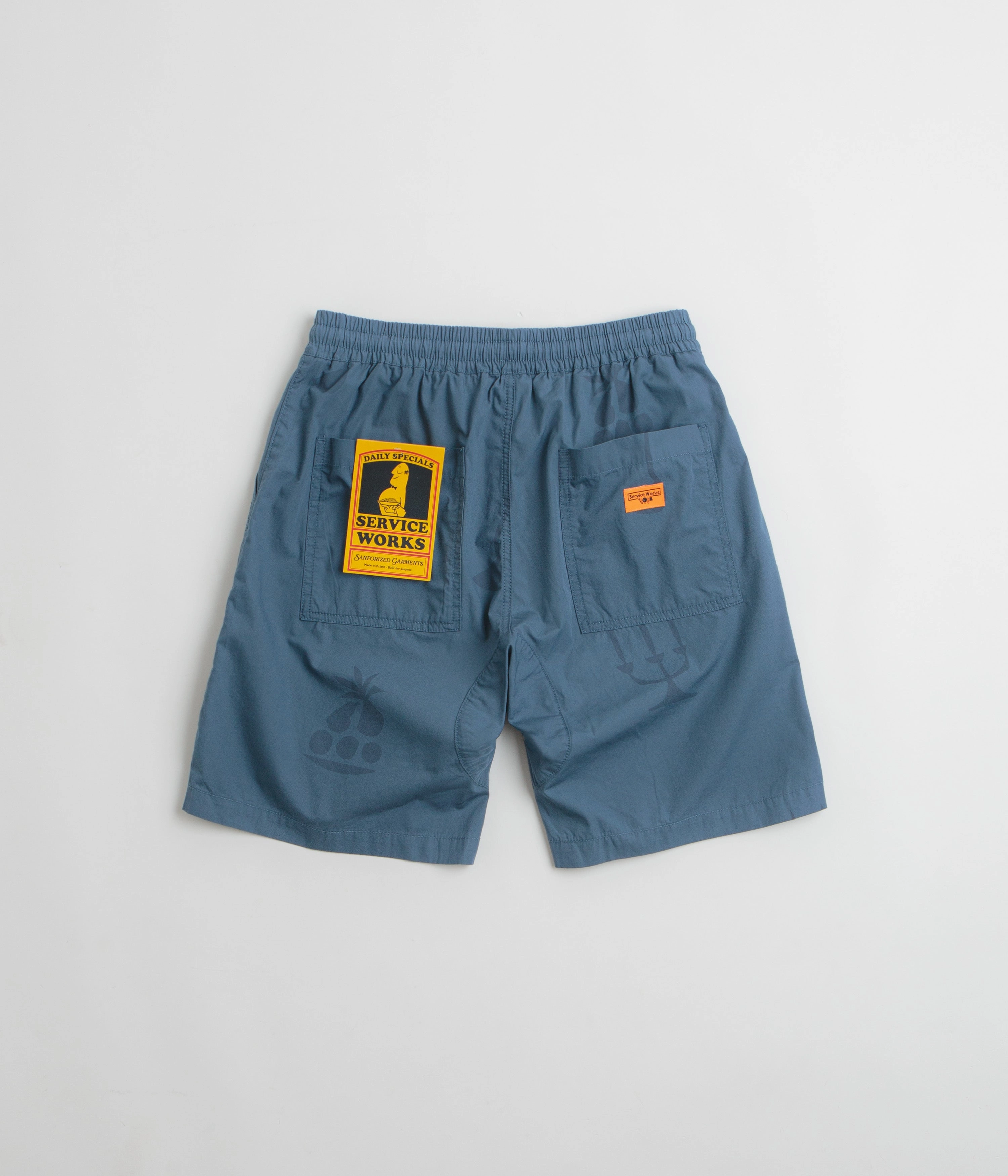 Street Mood colorfast Service Works Poplin Printed Chef Shorts - Slate