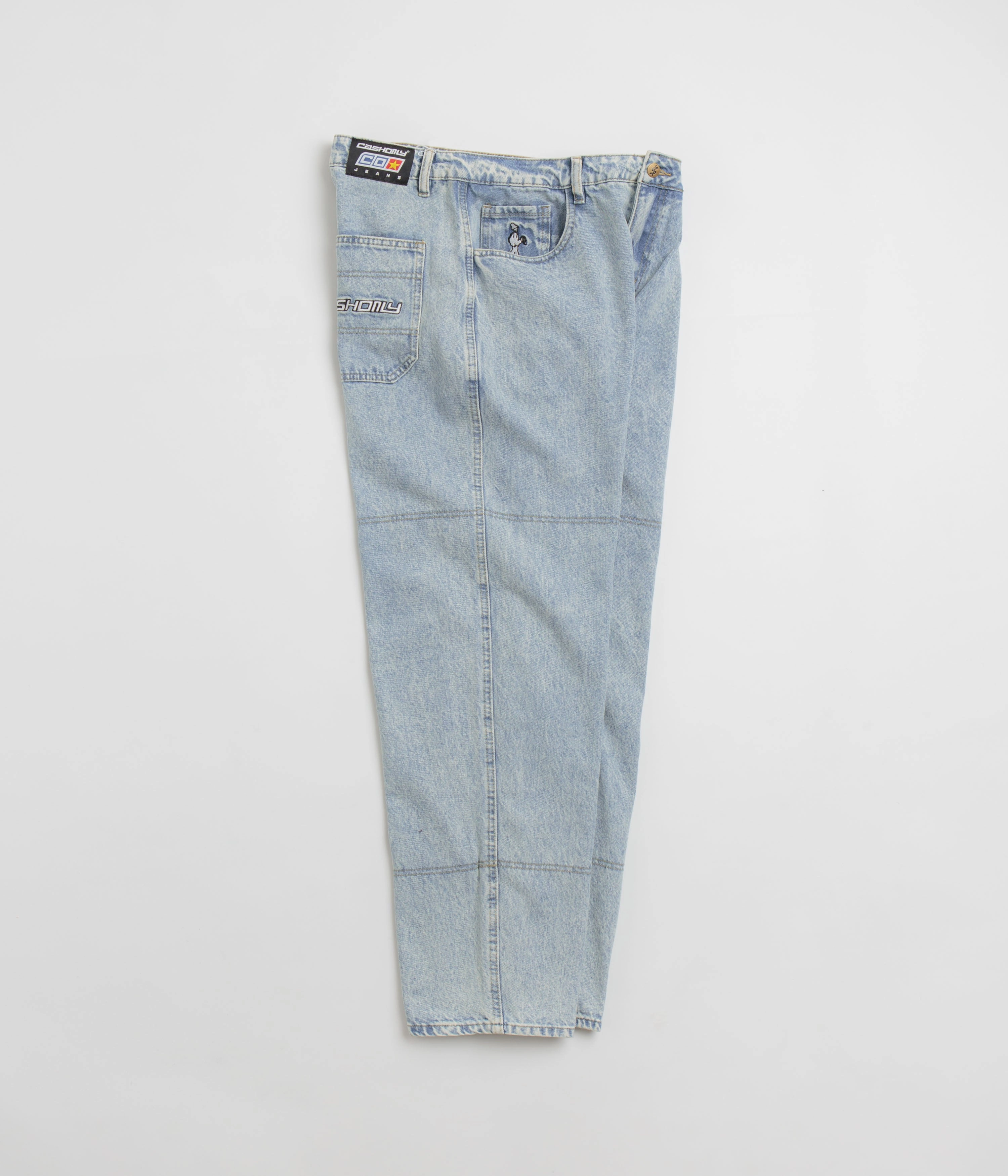 Cash Only Aleka Jeans - Light Indigo Frayed hem Light Reflective Details