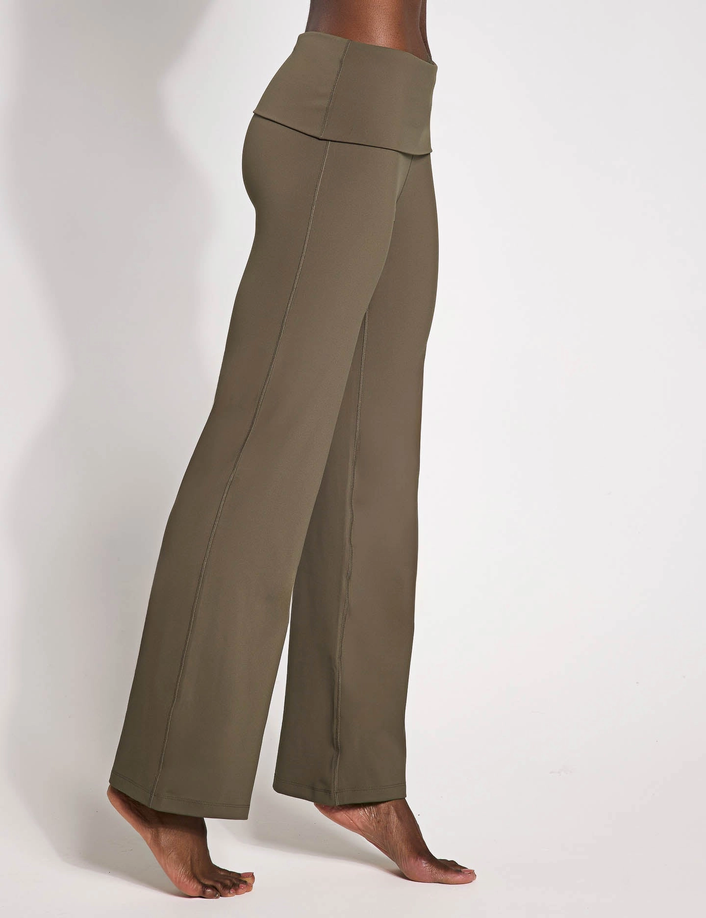 Anti ChafeSeamless Friction Free Lining One Dri-FIT Fold-Over Pants - Ironstone/Black