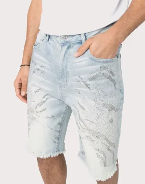 Grindhouse Rhinestone Denim Shorts HypoallergenicFabric