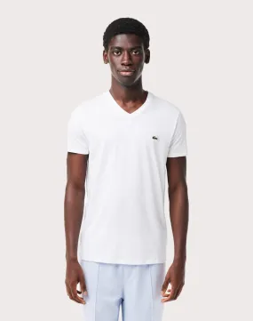 Hope Fit Hygienic Finish Lacoste Jersey Print V-Neck Tee