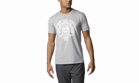 StainResistant Fabric Street Icon Global Game Short Sleeve T-Shirt "Grey / White"