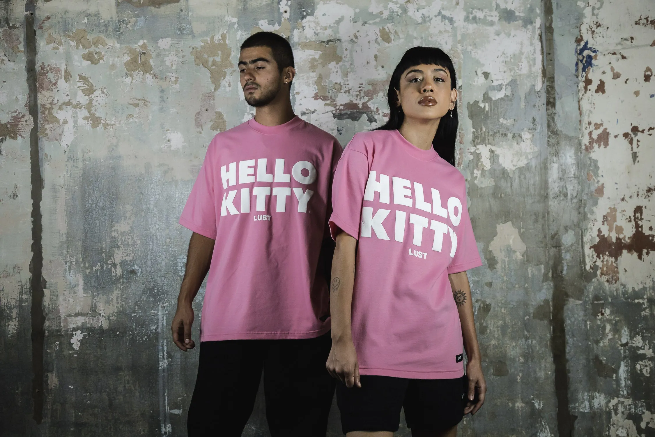 Fade Resistant Dye Stretchable Neckline Hello Kitty x Lust Logo Tee