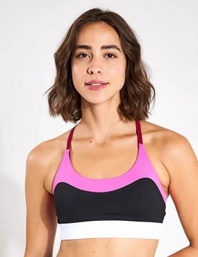 Secure fit Blind stitching seams Limitless Sports Bra - Black/Pink/White