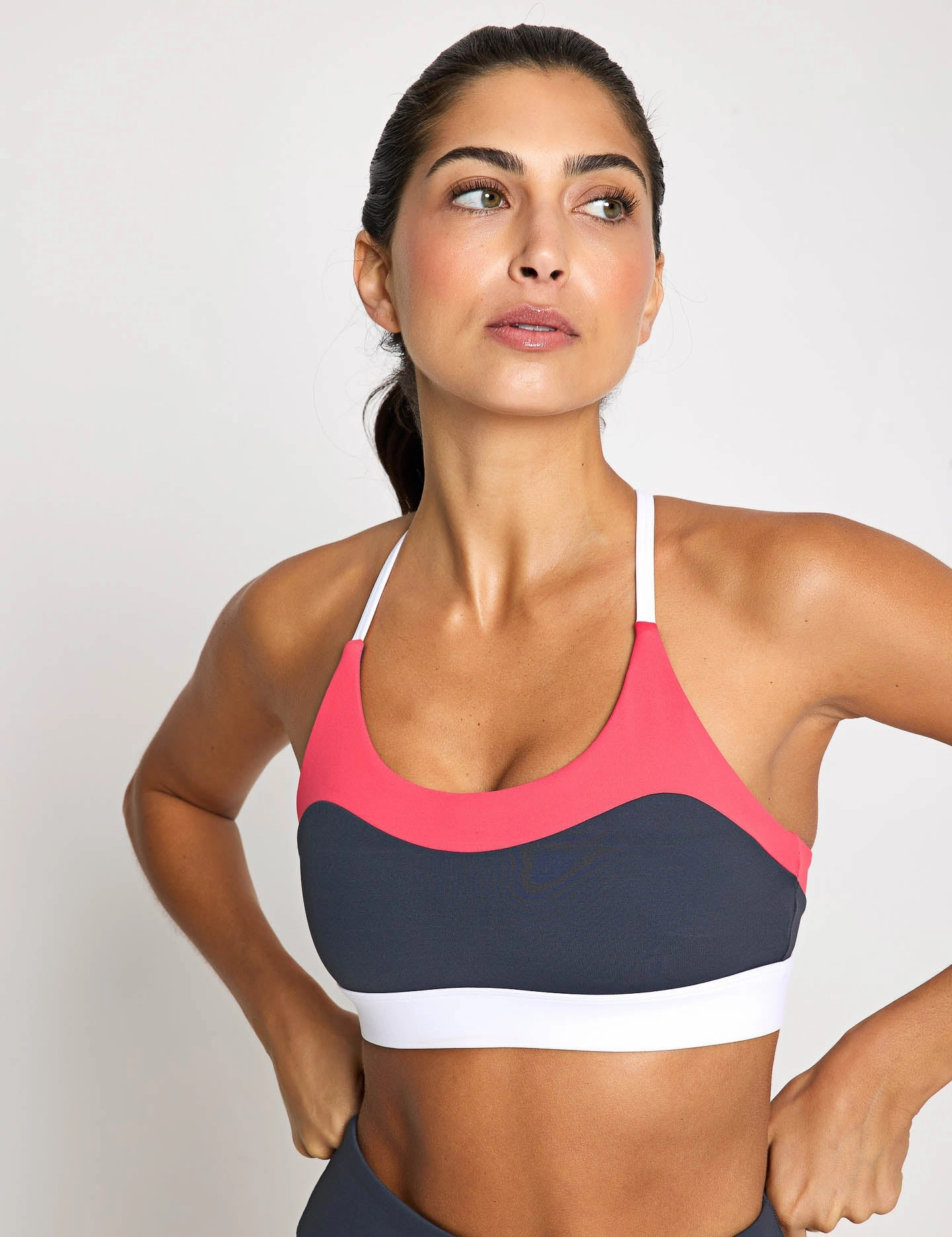 Limitless Sports Bra - Charcoal/Coral Adjustable Wear