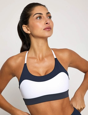 Thermal seams Removable straps seams Limitless Sports Bra - Navy Blue