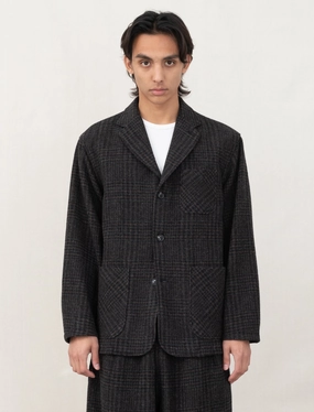 Essential Style Reflective Zippers Loafer Jacket (Wool Glen Plaid)