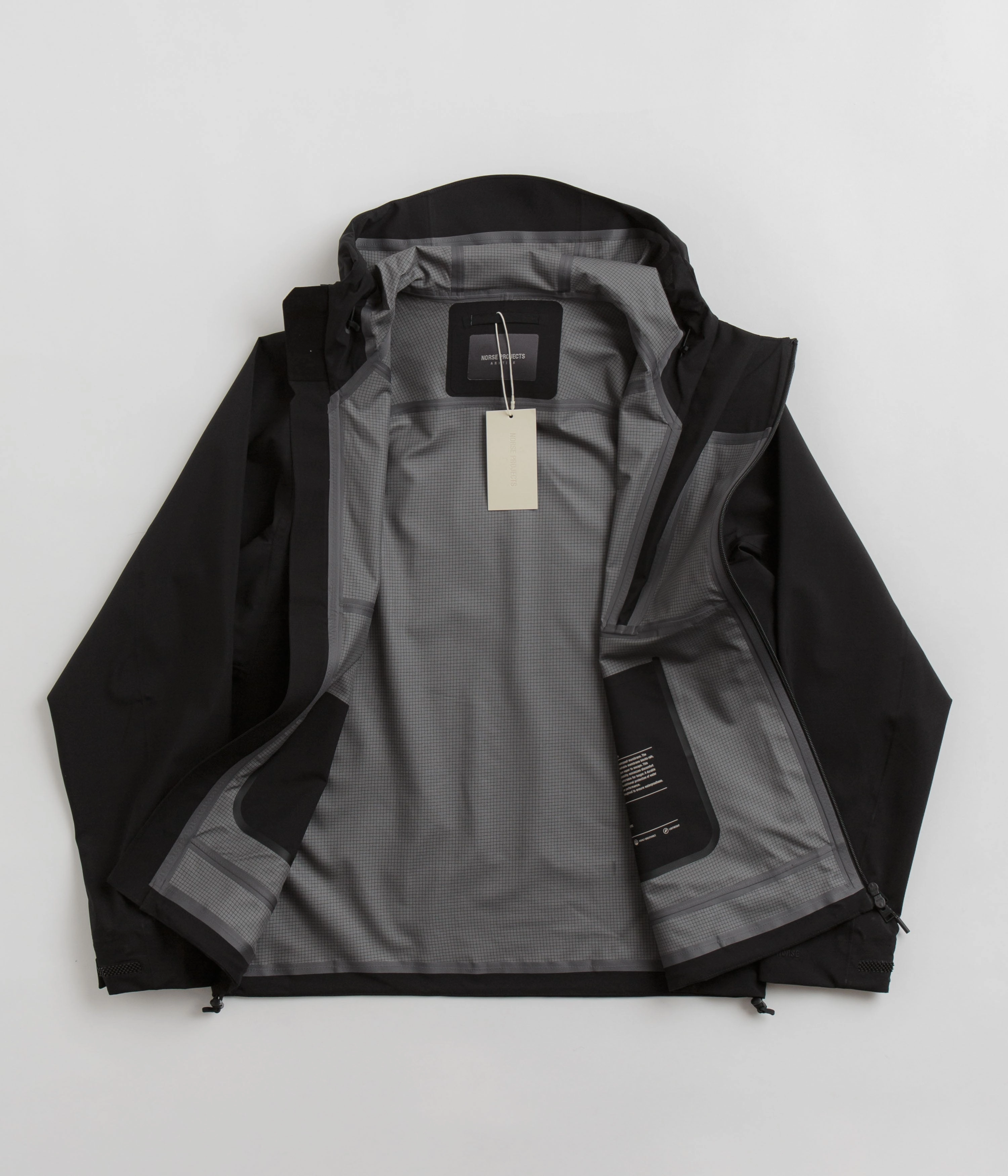 Norse Projects 3L Waterproof Shell Jacket - Black Printed