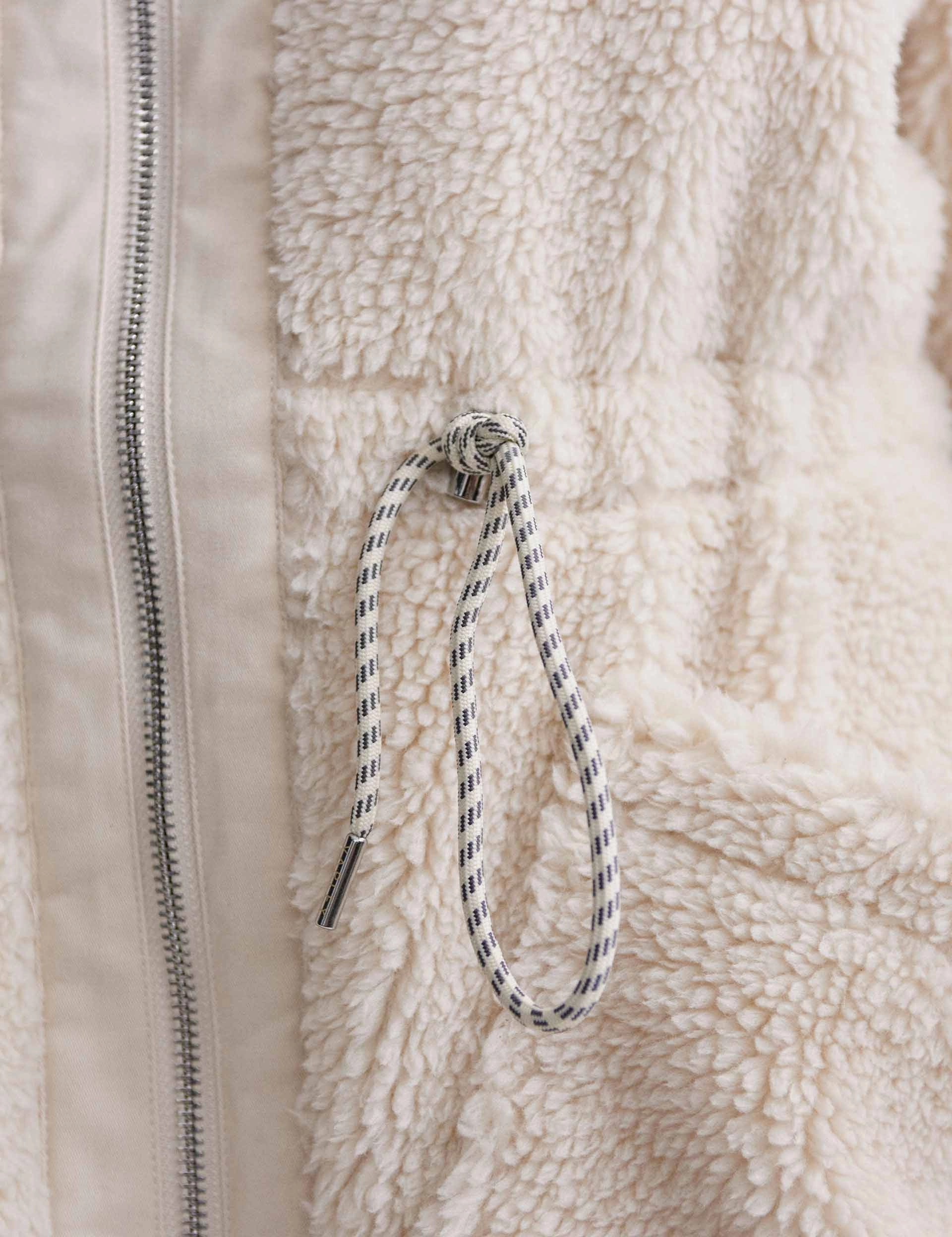 Warm Essentials Logan Sherpa Coat - Sandshell