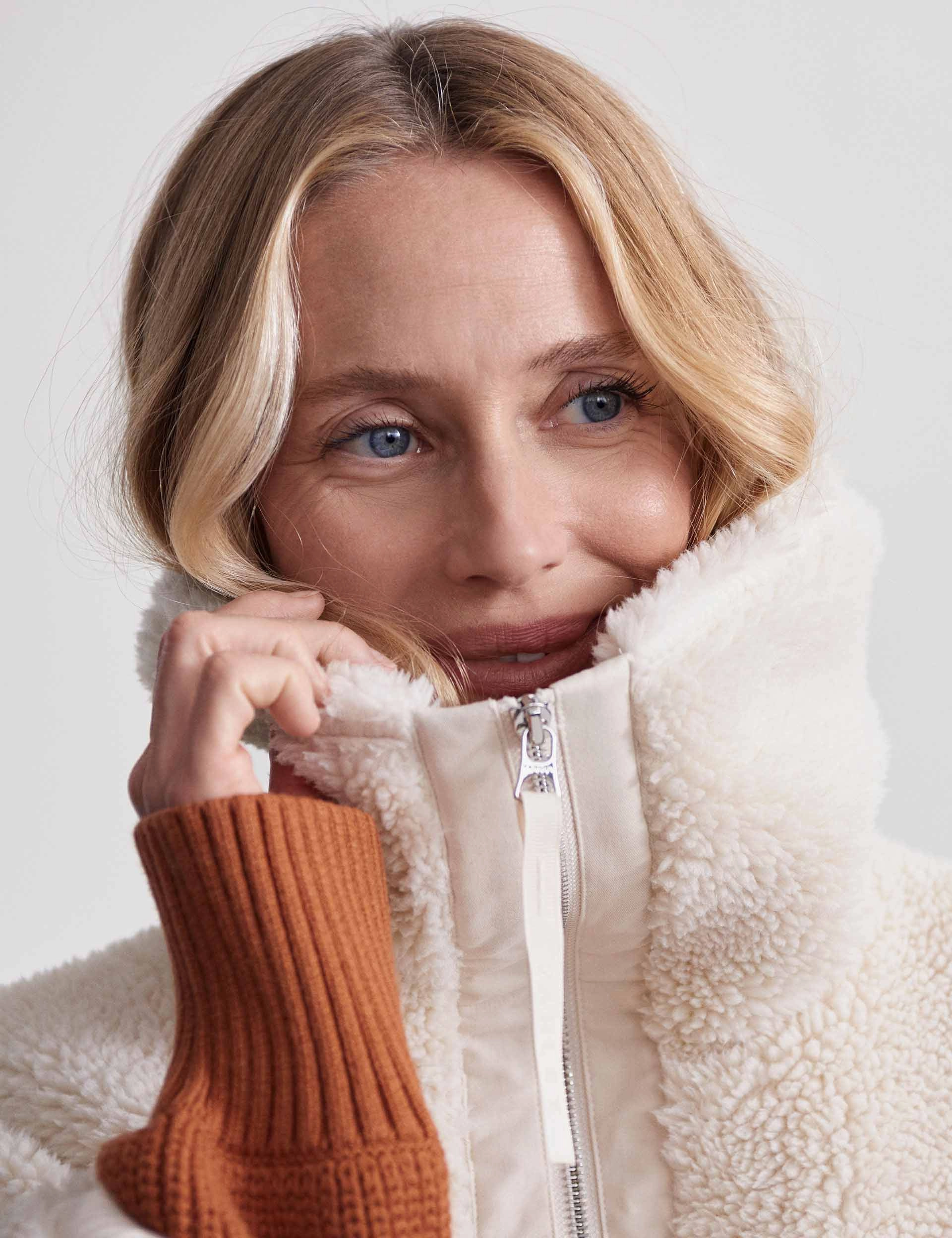 Logan Sherpa Coat - Sandshell NonIrritatingLining