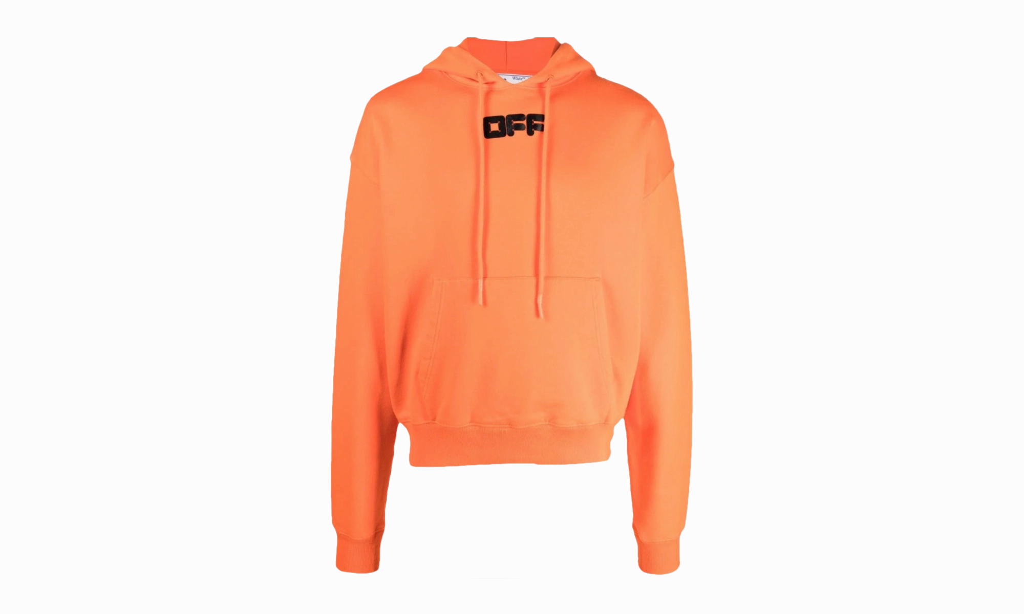 Logo-Print Drawstring Cotton Hoodie "Orange"