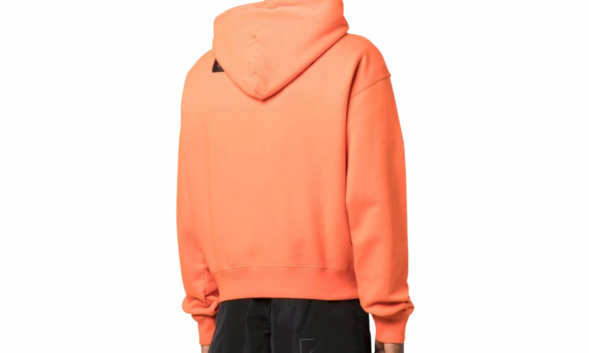Logo-Print Drawstring Cotton Hoodie "Orange"