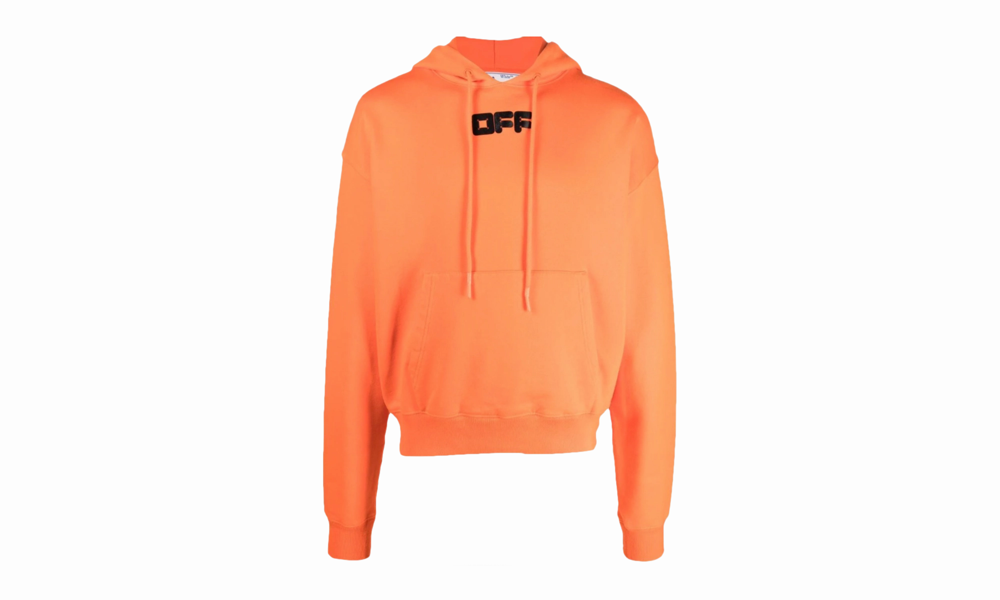 Logo-Print Drawstring Cotton Hoodie "Orange"
