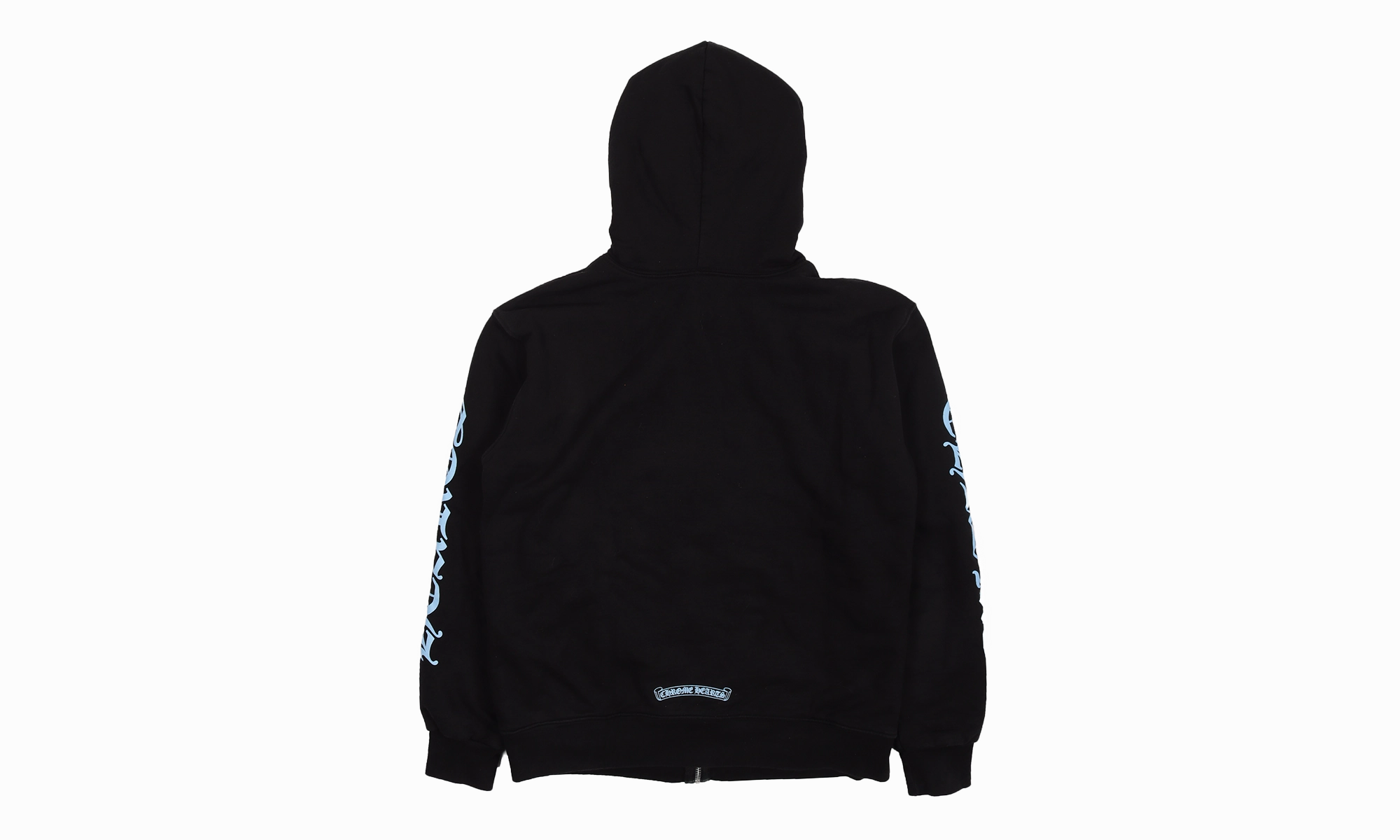 Logo-print zip-up hoodie "Black/Blue"