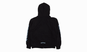 Logo-print zip-up hoodie "Black/Blue"