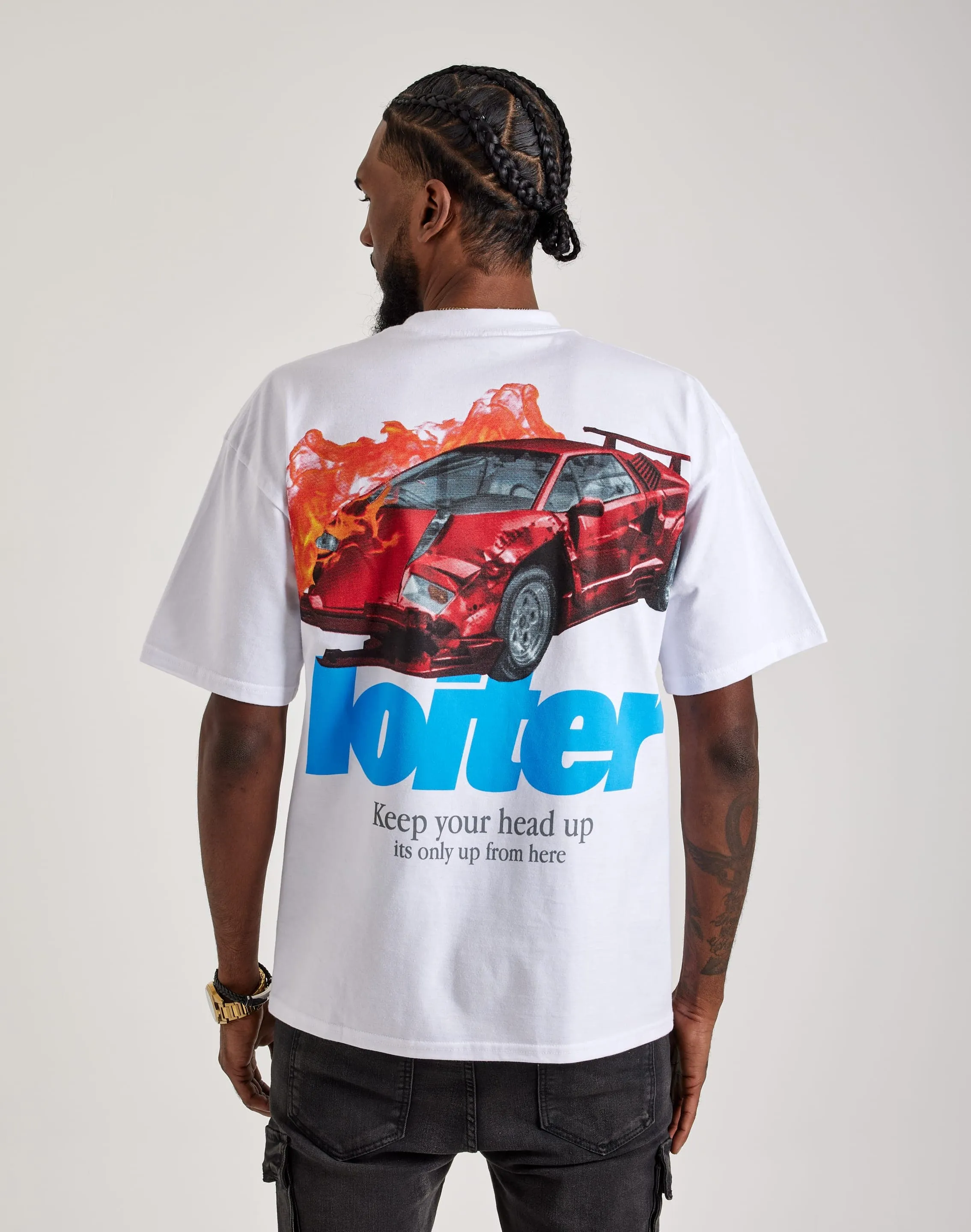 french chic Ventilated Back Panel Loiter Collision Tee