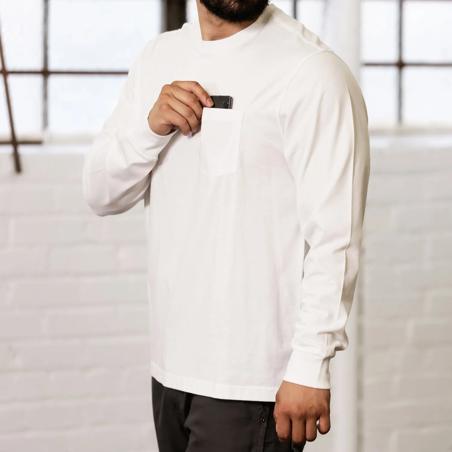Long Sleeve Work Shirt - Mens NonIrritatingSeams QuickDrying Fiber