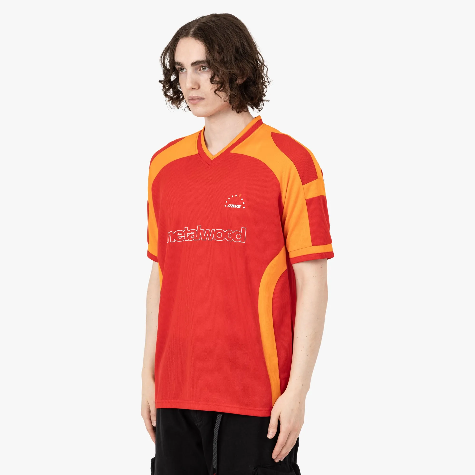 Metalwood Metal Paneled Jersey Red / Orange bike event semi-formal style