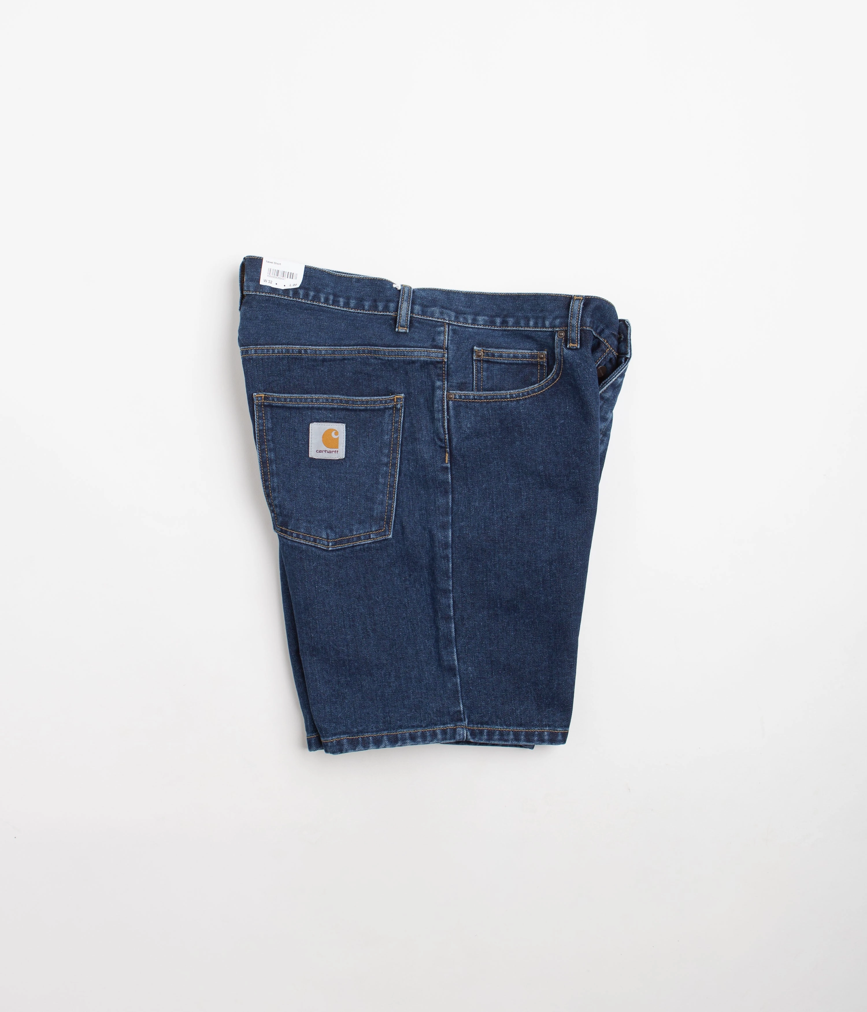 Rubberized Grip Waistband Eco Certified Dye Carhartt Newel Shorts - Blue Stone Washed