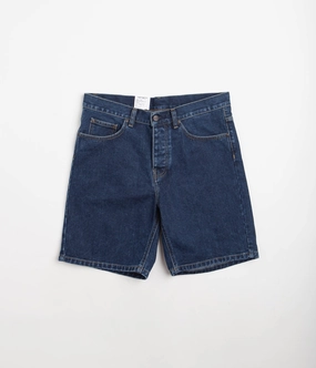 Carhartt Newel Shorts - Blue Stone Washed Rubberized Waistband