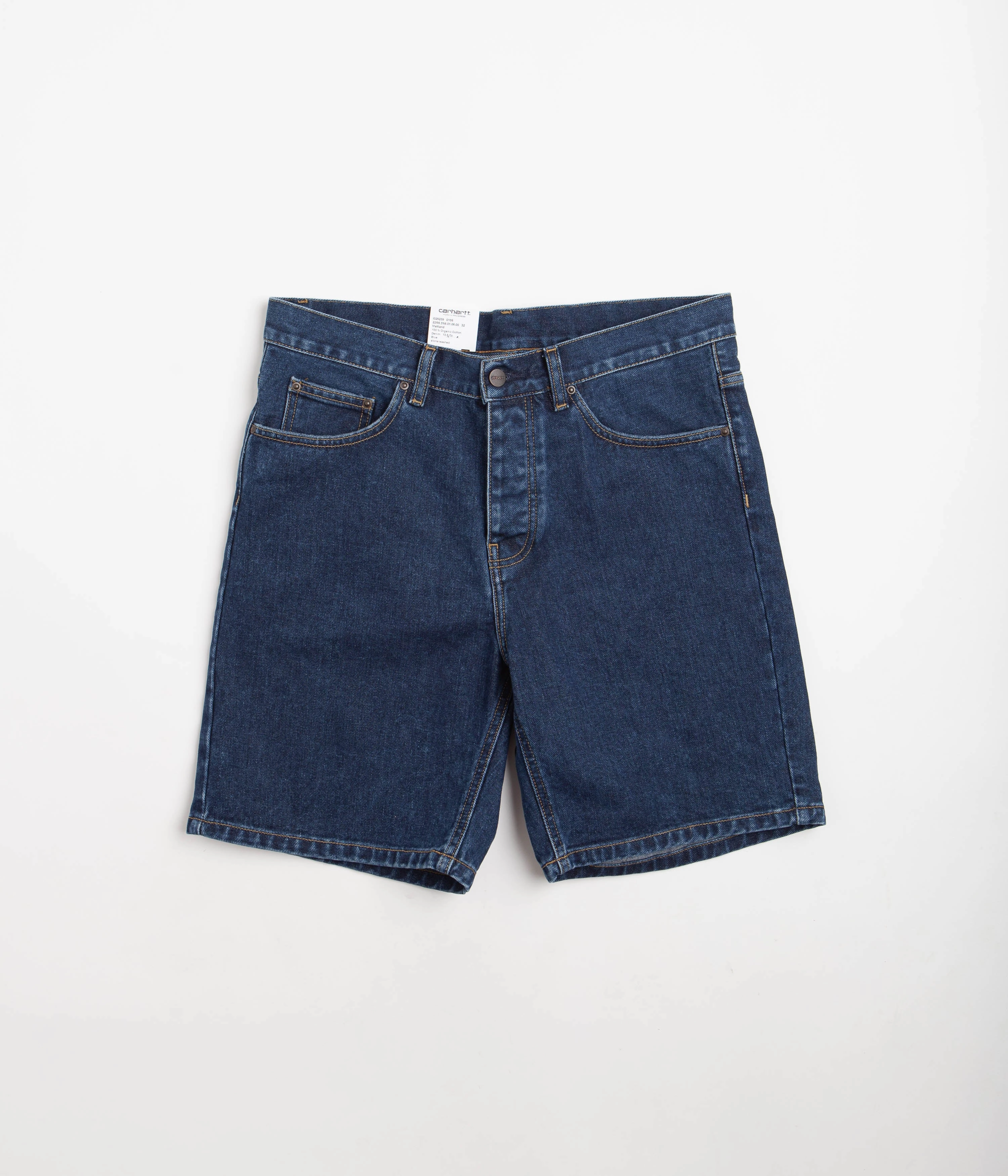 Carhartt Newel Shorts - Blue Stone Washed Rubberized Waistband