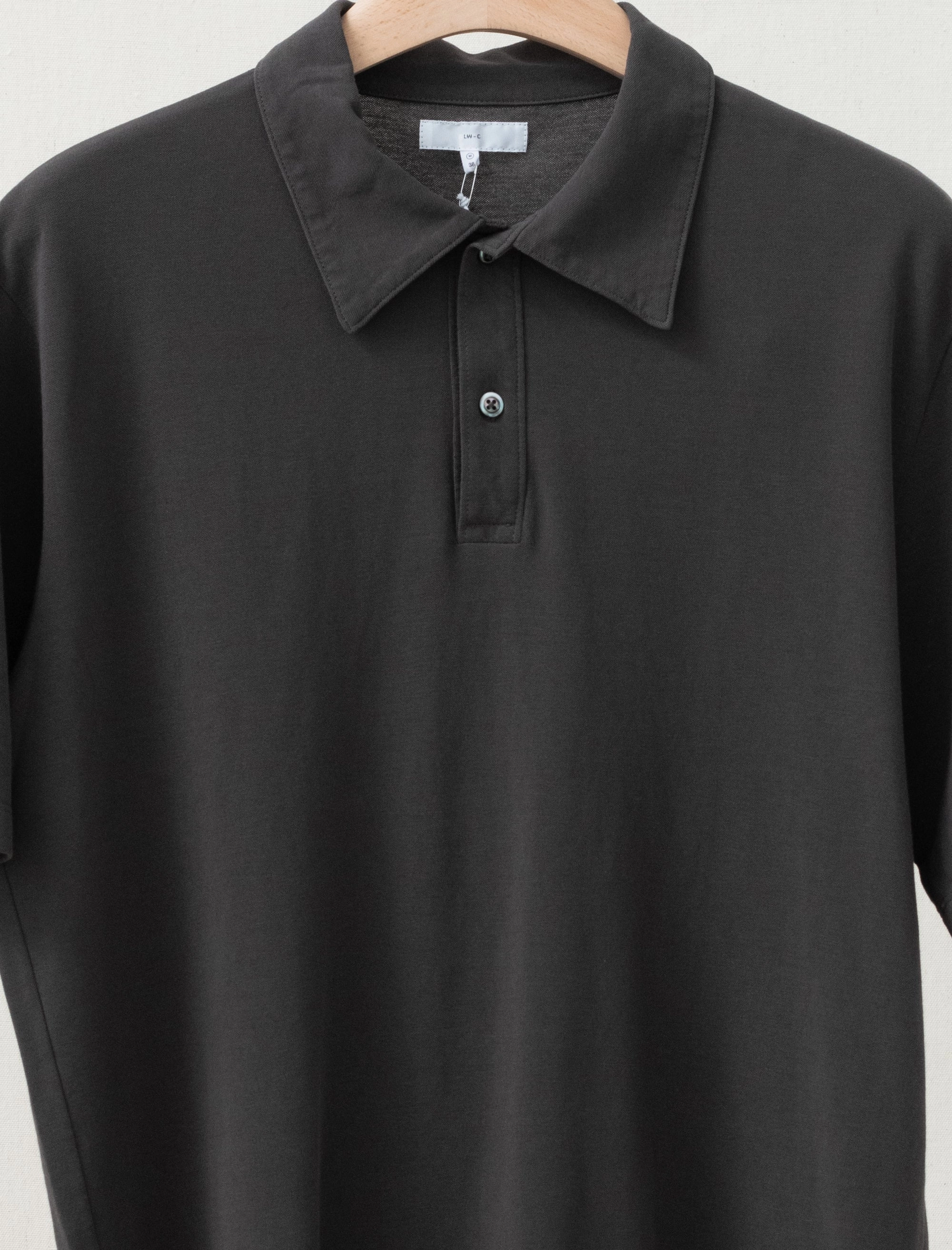 Comfortable fit Smooth Stitching Pique Two Button Polo (Black Pine)