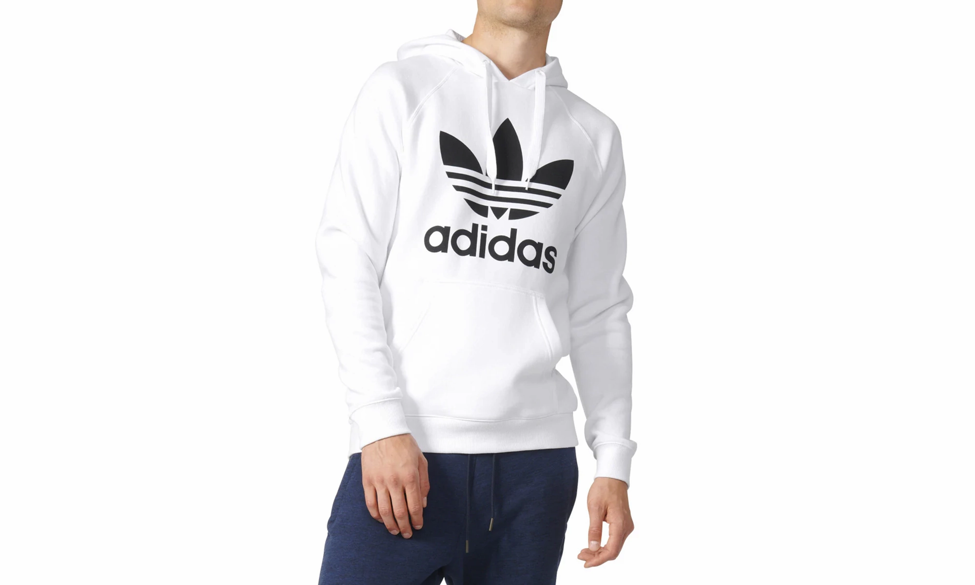 Longsleeve Trefoil Hoodie "White / Black"