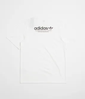 Pilates Quilted Pattern Adidas 4.0 Logo T-Shirt - White / Black / Black
