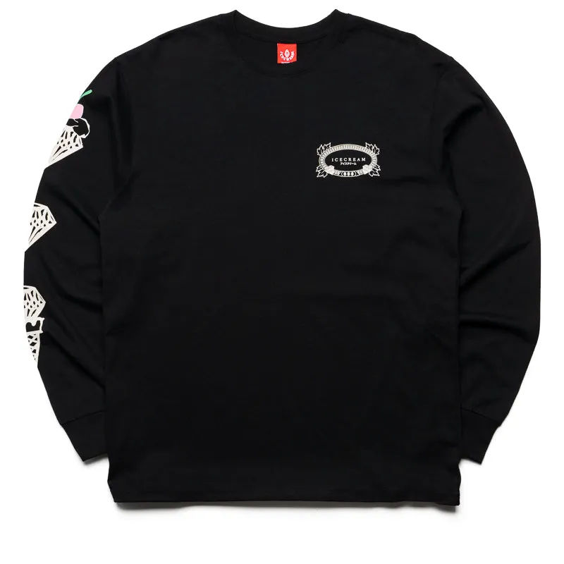 Ice Cream GFH/GFW L/S Tee - Black Vintage Look