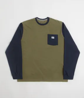 adult style piping Patagonia Shop Sticker Pocket Responsibili-Tee Long Sleeve T-Shirt - Tent Green