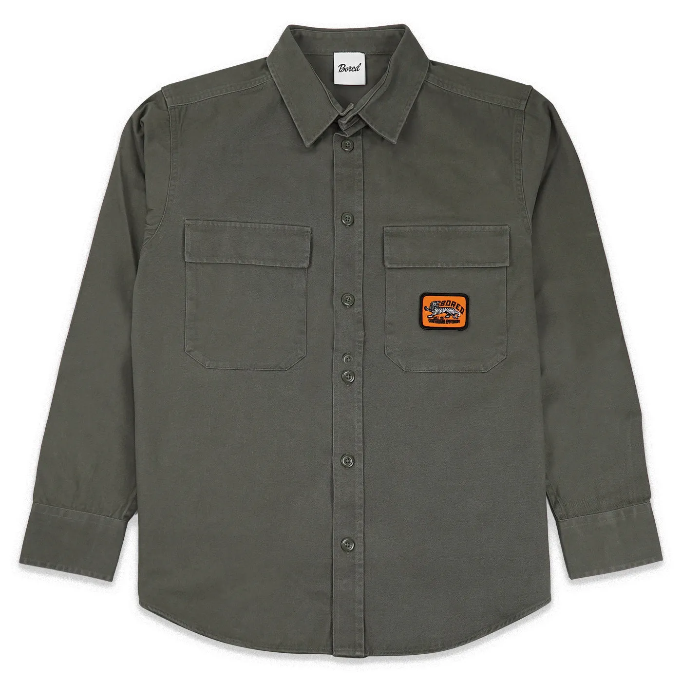 Stylish Appearance Rooftop Bar Bored of Southsea Docker L/S Overshirt - Uniform Green
