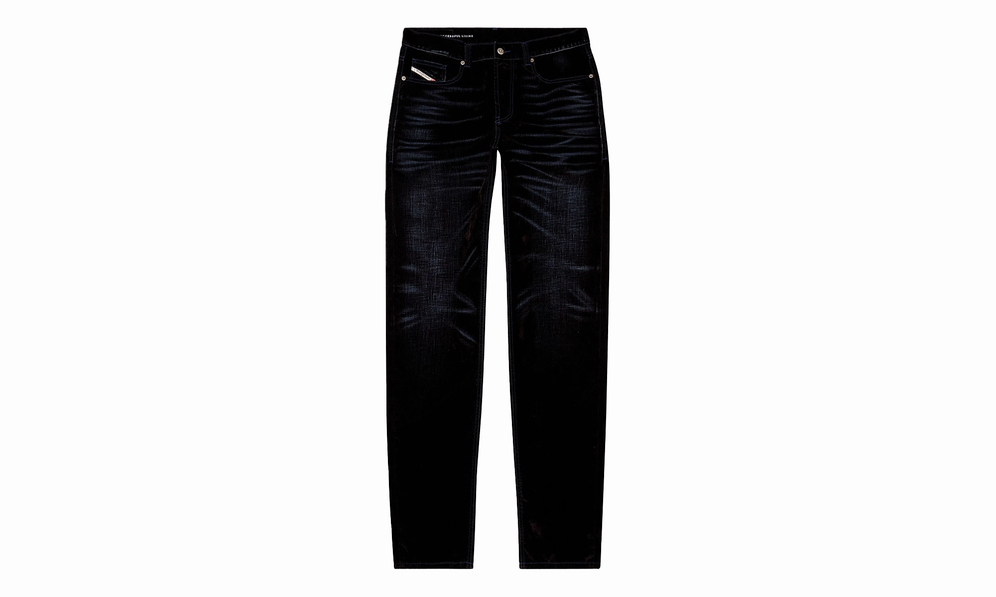 Loose Velvet Flocked Denim Jeans "Blue" Balanced Style