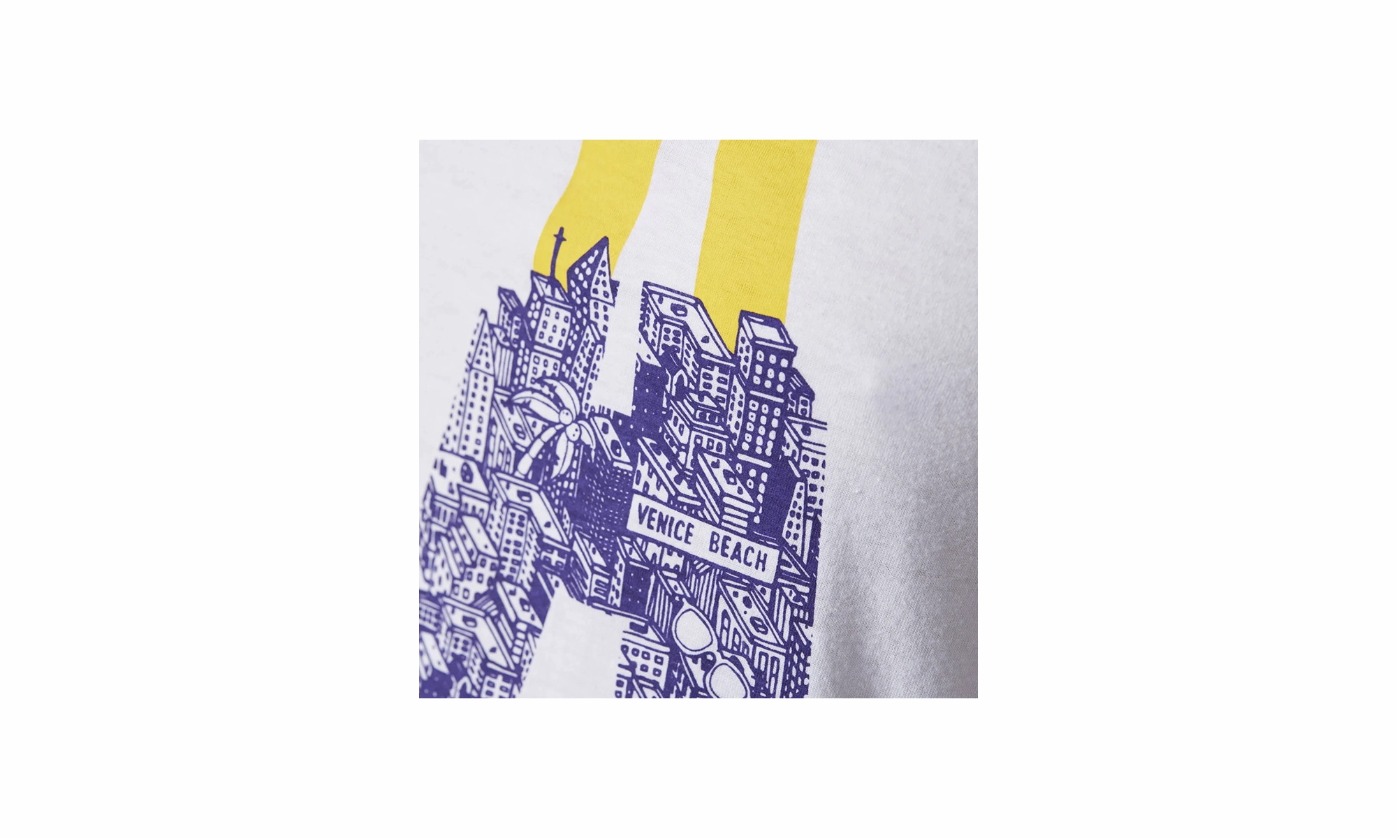Layered Paneling OekoTexCertified Los Angeles Training T-Shirt "White / Sunshine / Purple"
