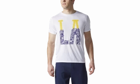 Boss Vibe MoistureManagement Technology Los Angeles Training T-Shirt "White / Sunshine / Purple"