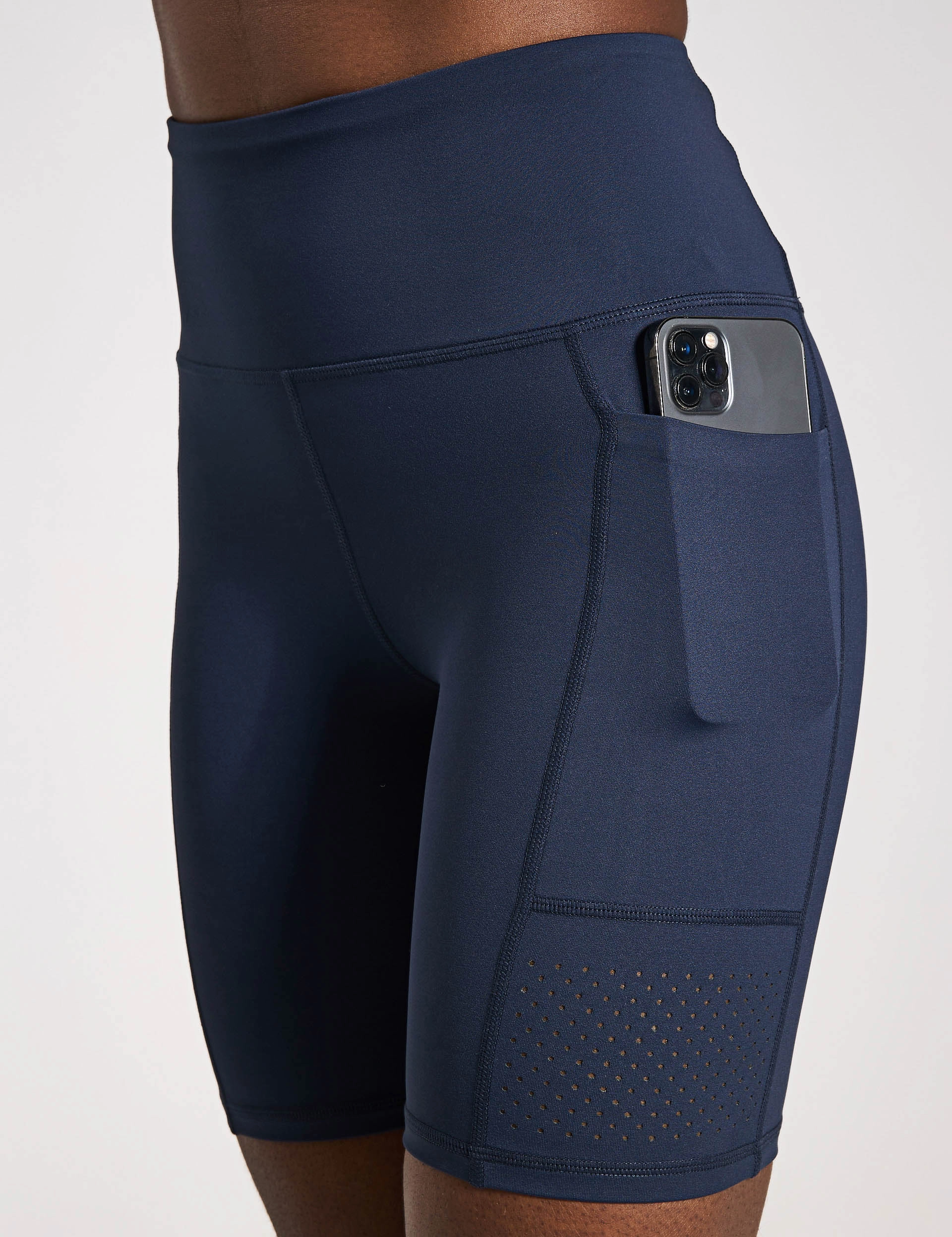 Lottie Bike Short - Navy Blue Contemporary Design Stretchable Waistband