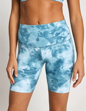 Quick Change Friendly Soft Touch Zenvy 8" Printed Biker Shorts - Smokey Blue