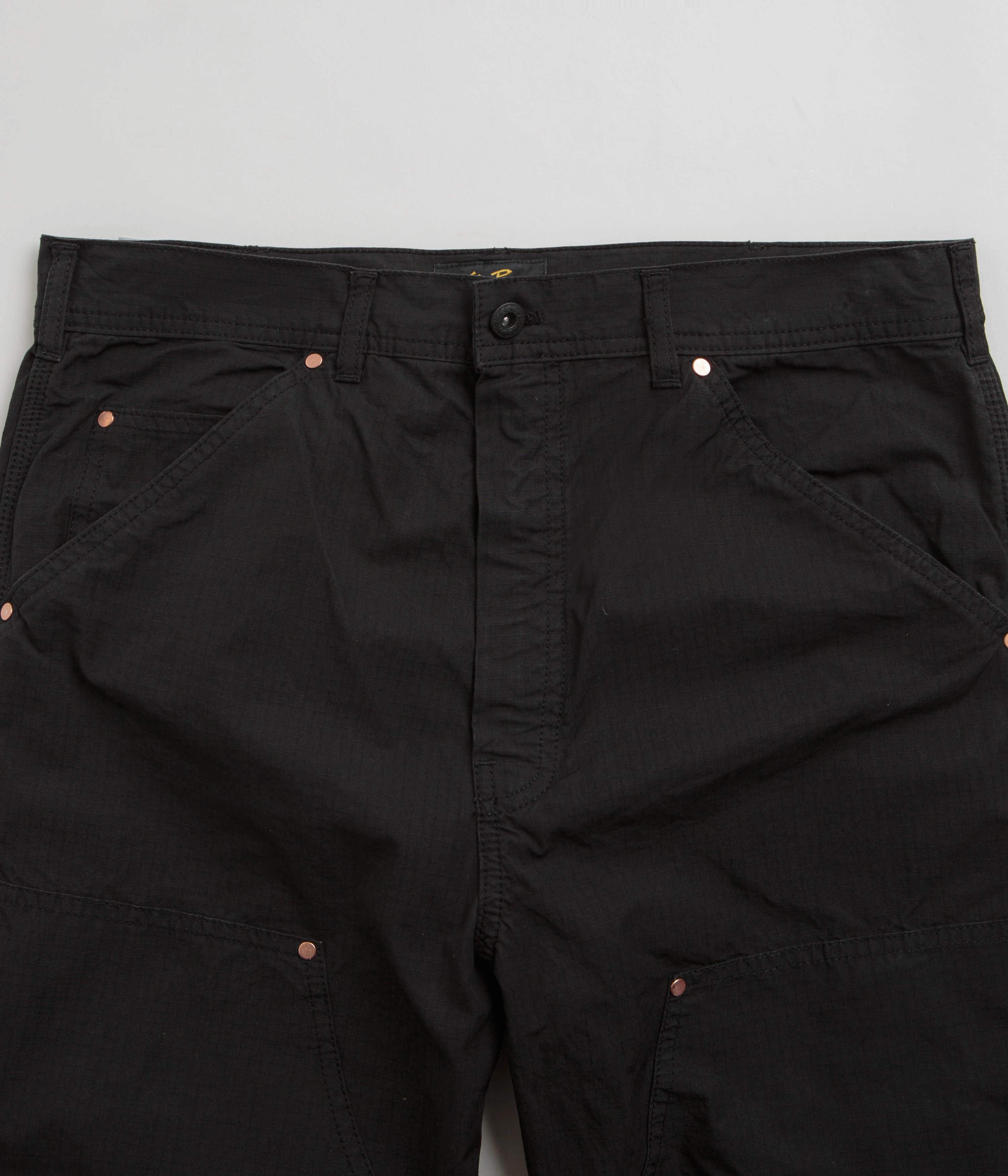 OdorResistantFinish Ventilated Mesh Lining Stan Ray Double Knee Pants - Black Ripstop