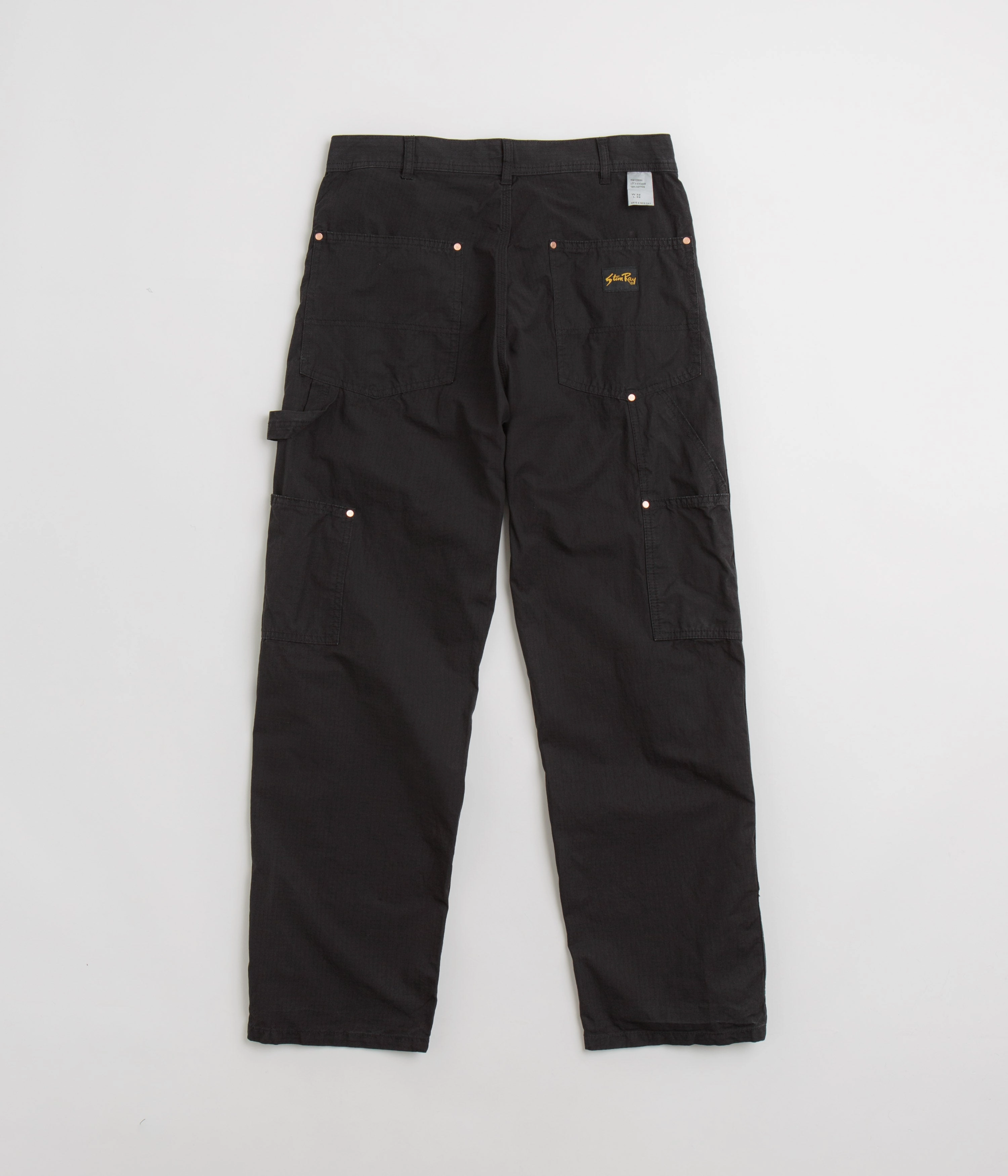 Elasticized Cuffs Stan Ray Double Knee Pants - Black Ripstop