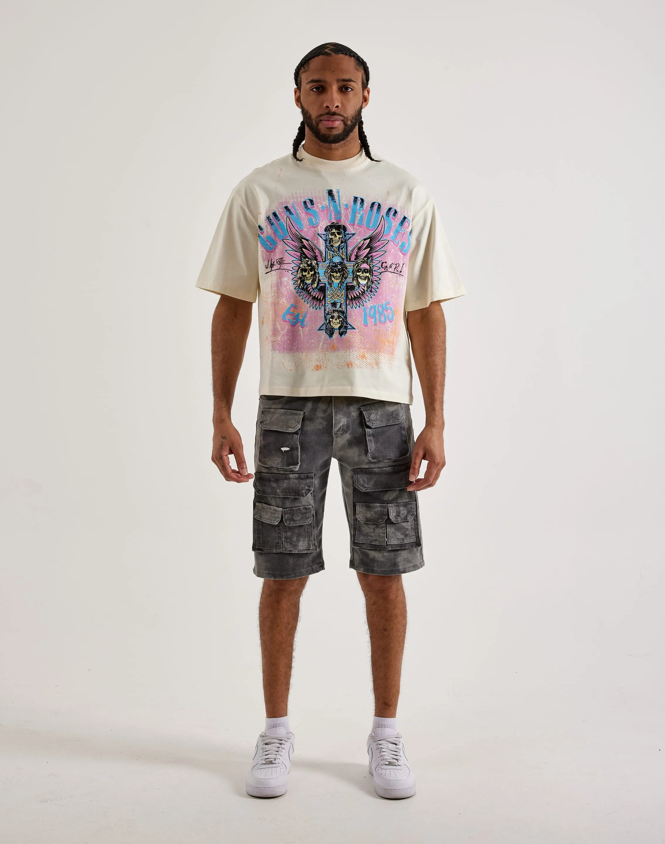 Central Mills Guns N' Roses Cropped Tee EasyAdjustment
