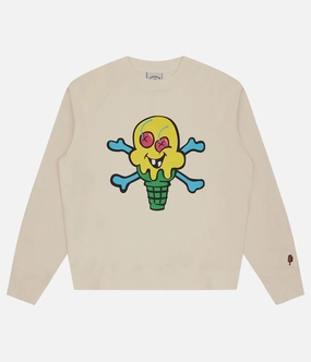 Ice Cream Cones 'N Bones Crewneck AntiPillingFabric TearResistant Fabric