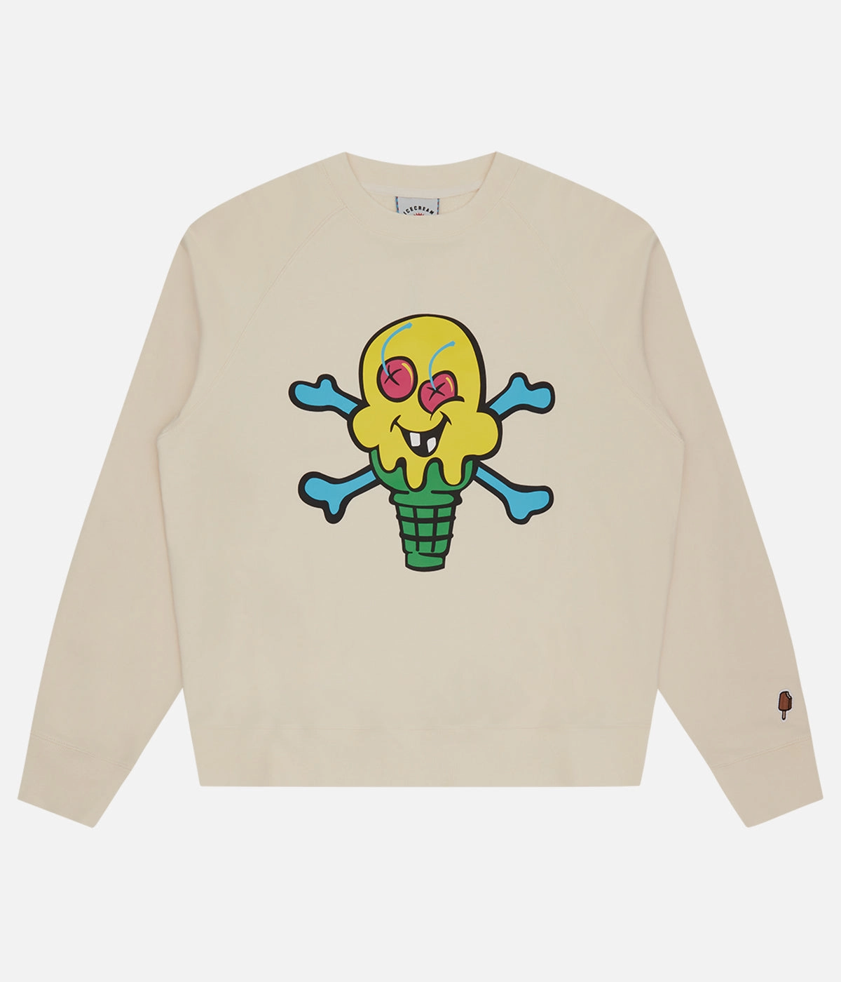 Ice Cream Cones 'N Bones Crewneck AntiPillingFabric TearResistant Fabric