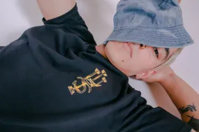 WideNeckOpening Lust Brand Gold Monogram Tee
