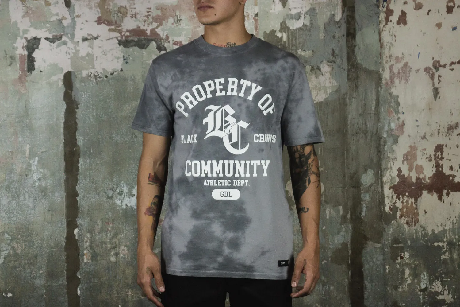 Ribbed Collar Design Lust Brand Tee Gdl Bcc Tie-Dye