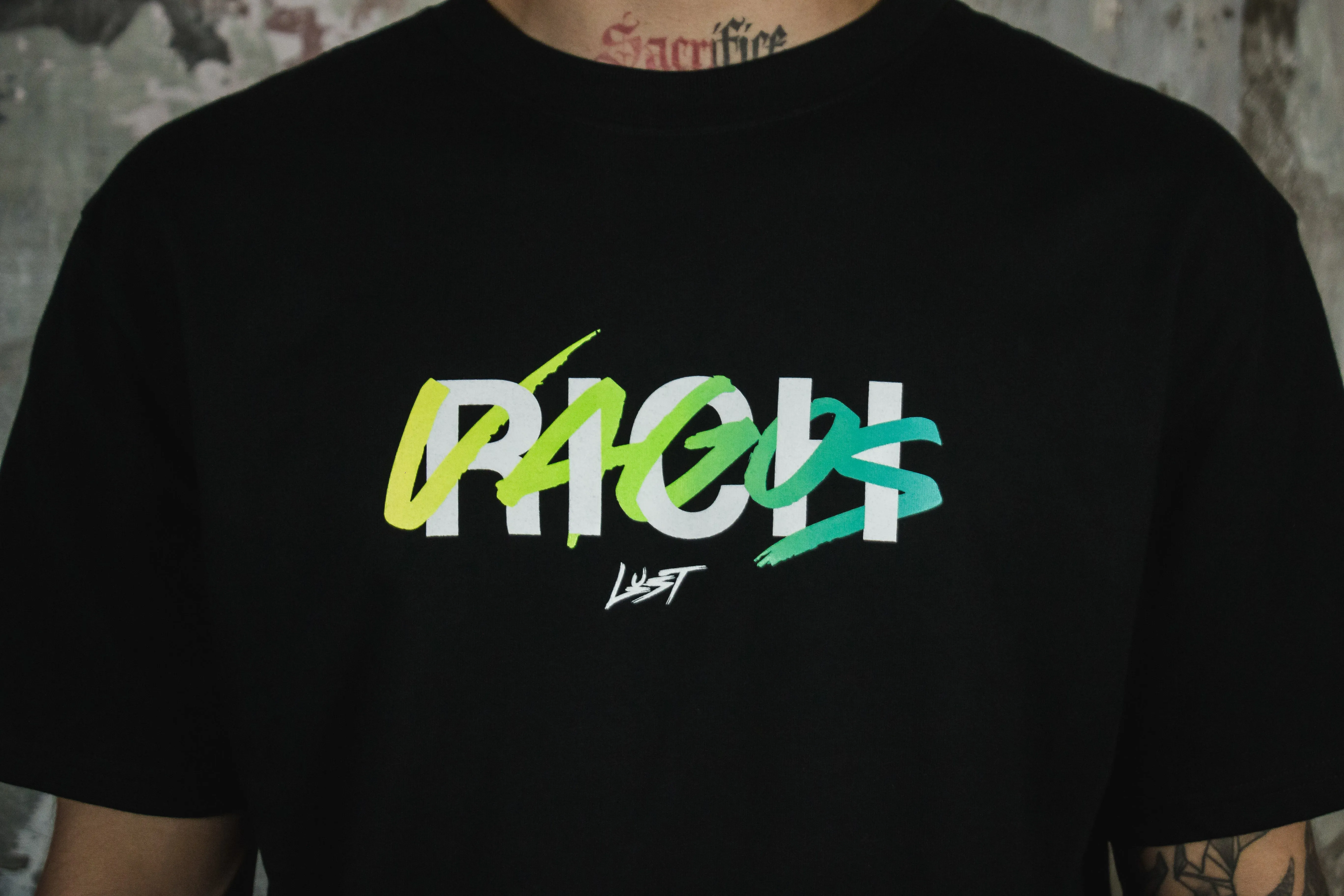 Flex Fit Shoulder Construction Lust Brand x Rich Vagos "Llamas" Tee