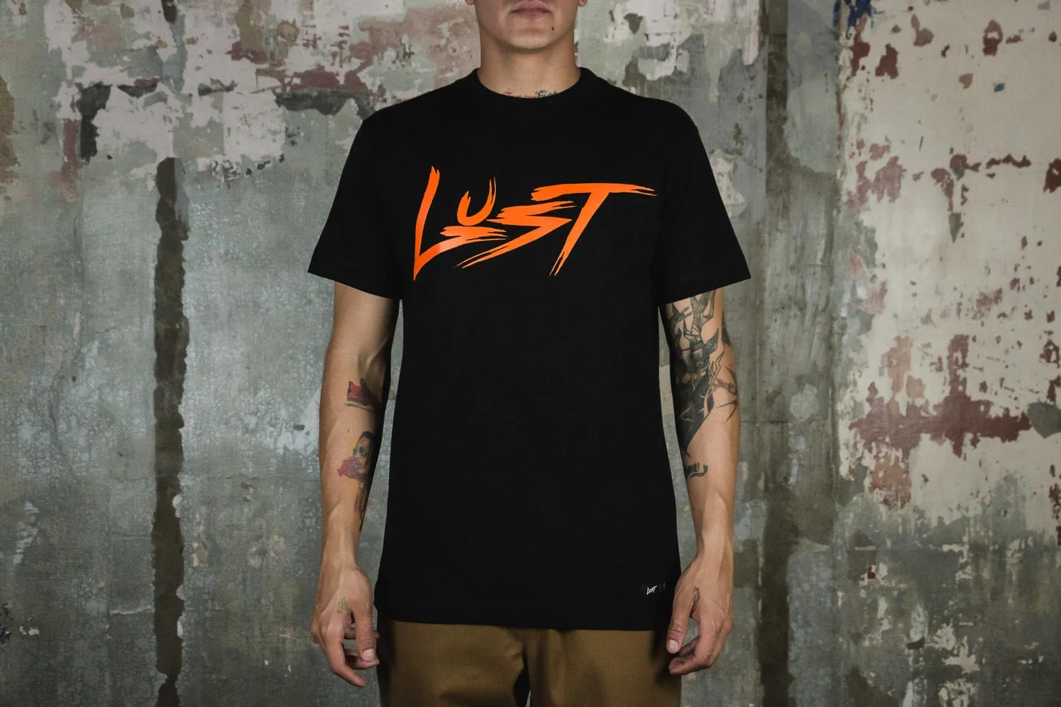 AllPurpose Design Lust Classic Logo "Atomic Orange" Tee