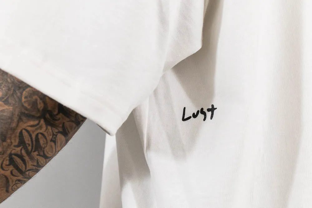 Lust Daily Essentials Minilogo Bacl Tee 'PFD White' FlexibleCollar ChafeFreeEdging