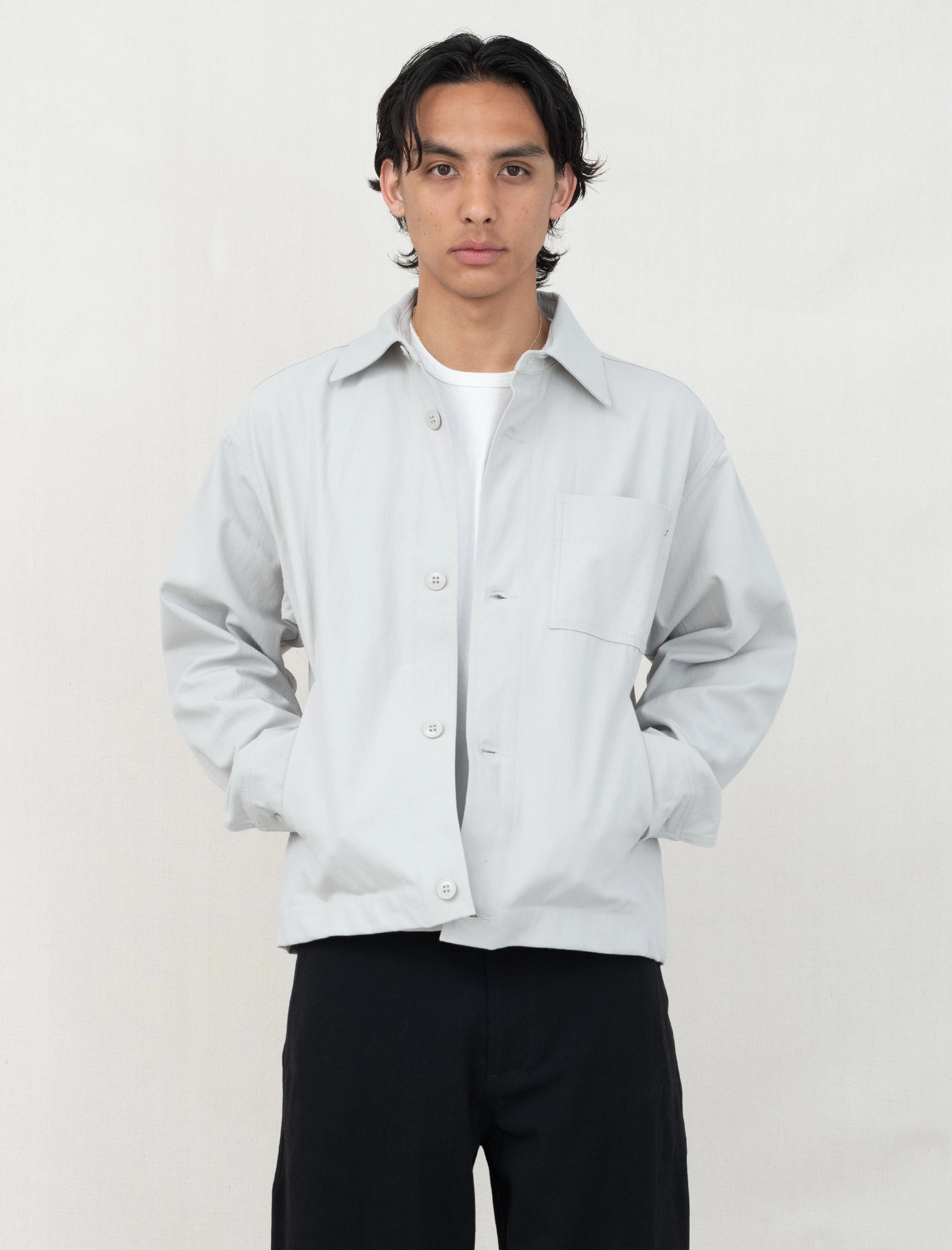 Lux Jacket (Greige) Microfiber texture