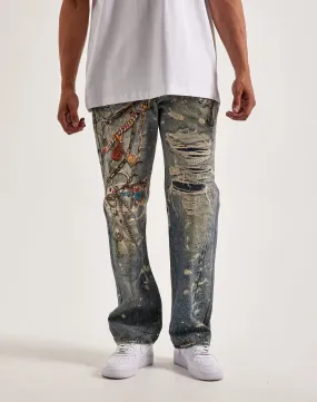Screen Core Preme Printed Chain Jeans