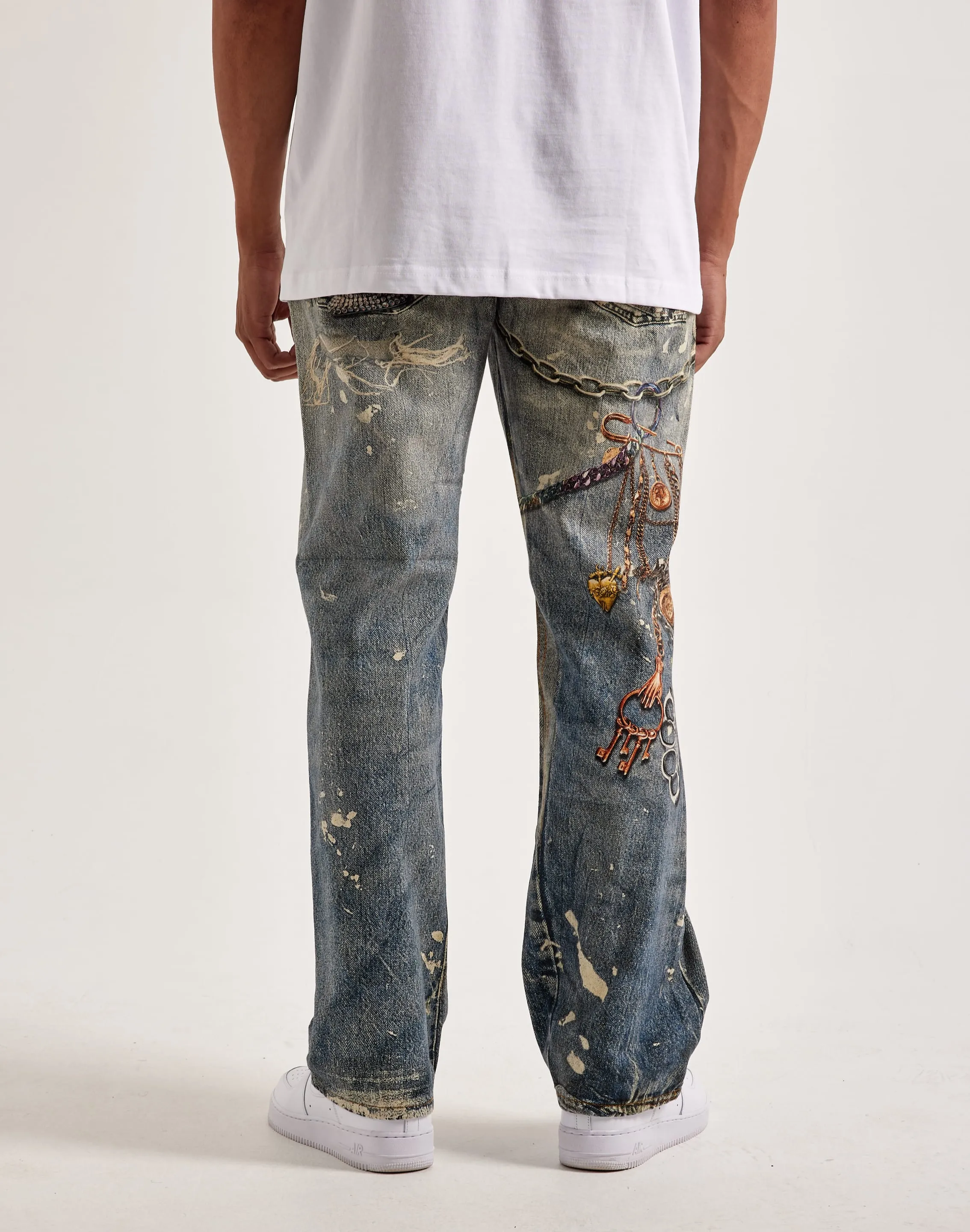 Preme Printed Chain Jeans Breathable Lamination ElasticFree
